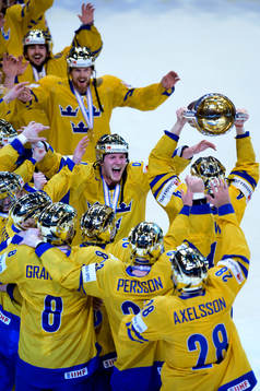 Sverige Gabriel Landeskog, jublar