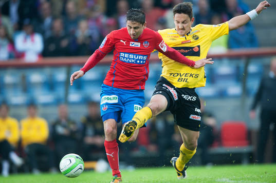 Stefan Ishizaki, Elfsborg, mot Alejandro Bedoya, Helsingborg