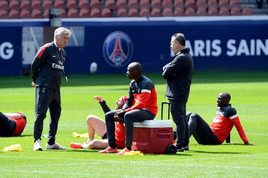 Carlo ANCELOTTI / MAXWELL - 22.05.2013 - Entrainement du