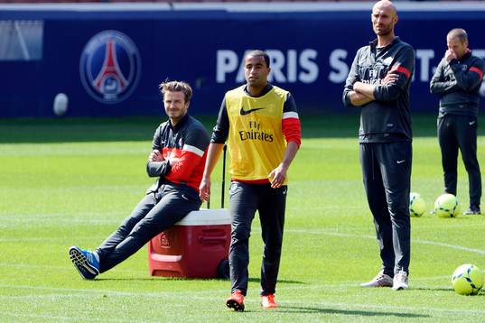 David BECKHAM / Lucas MOURA - 22.05.2013 - Entrainement du