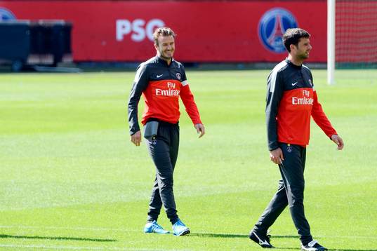 David BECKHAM / Thiago MOTTA - 22.05.2013 - Entrainement du