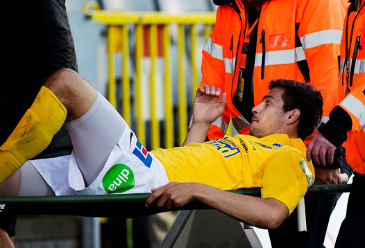 Zlatan Krizanovic, Falkenberg, åkte ut på bår