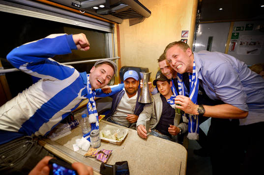 IFK Göteborgs Kjetil Waehler och Marcus Sandberg (th)