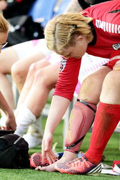 Malmö målvakt Thora Helgadottir problem med foten