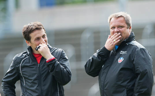 Ardian Gashi och Roar Hansen, tränare