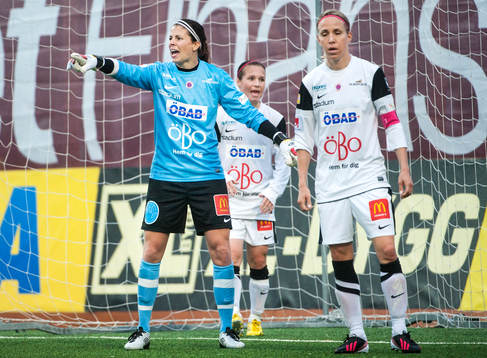 Stephanie Labbe, målvakt, KIF Örebro DFF, skriker åt