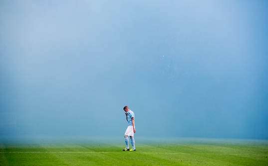 Pontus Jansson, Malmö FF, går i röken som blivit