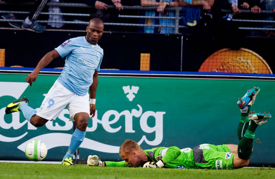Tokelo Rantie, Malmö FF, Pär Hansson, målvakt,