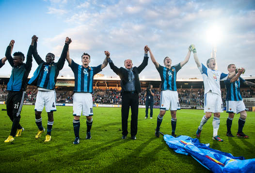 Djurgården-spelarna jublar