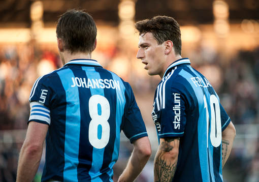 Andreas Johansson, och Erton Fejzullahu, Djurgården, i