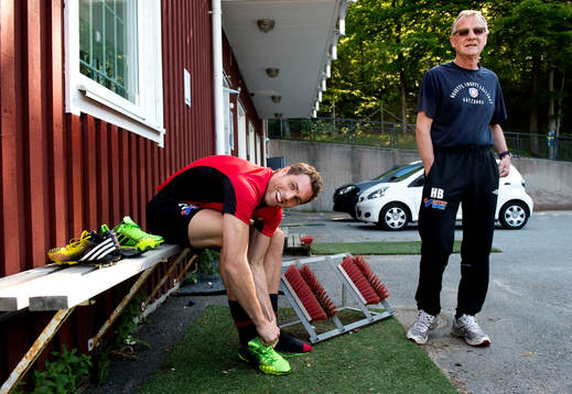 Johan Elmander tränar med sitt gamla lag Örgryte, här