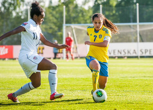 Kayla Mills, USA, och Malin Diaz Pettersson, Sverige