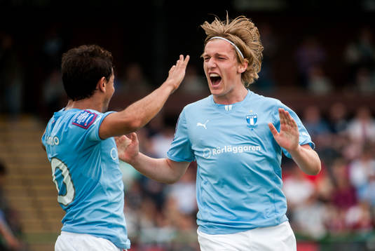 Ricardinho, och Emil Forsberg, Malmö FF, jublar