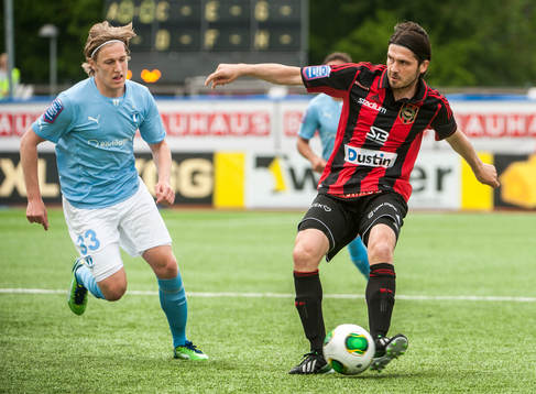 Emil Forsberg, Malmö FF, och Bojan Djordjic, Brommapojkarna
