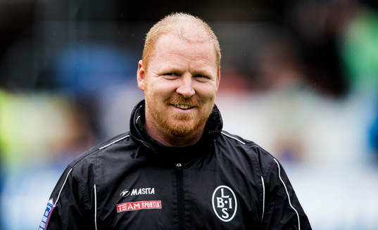 en glad Jörgen Pettersson, tränare Landskrona BOIS