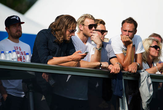 Fotbollslandslagets Johan Olsson, Ola Toivonen, Sebastian
