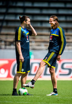 Träning på Söderstadion i Stockholm. Zlatan Ibrahimovic