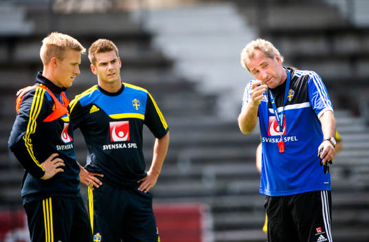 Träning på Söderstadion i Stockholm. Erik Hamrén,