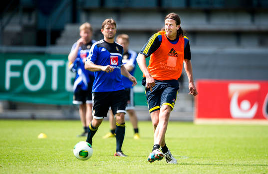 Träning på Söderstadion i Stockholm. Jonas Olsson