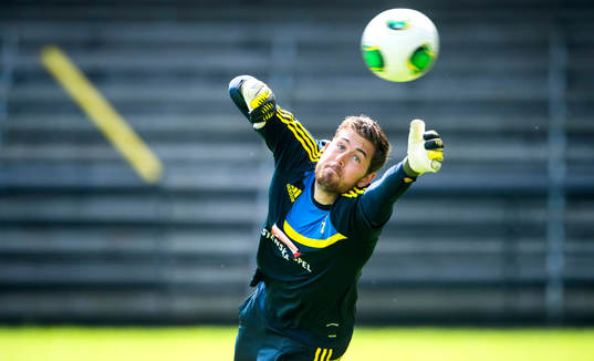 Träning på Söderstadion i Stockholm. Kristoffer