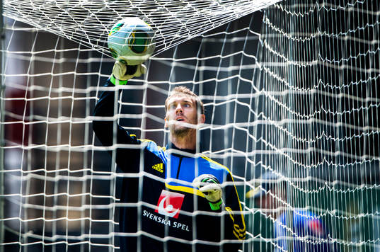 Träning på Söderstadion i Stockholm. Andreas Isaksson,