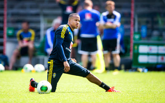 Träning på Söderstadion i Stockholm. Martin Olsson