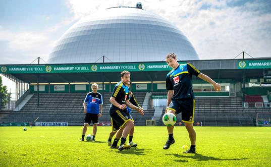 Johan Elmander och Zlatan Ibrahimovic tränar med det