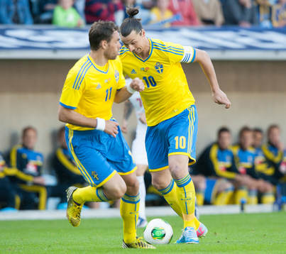 Johan Elmander och Zlatan Ibrahimovic, Sverige