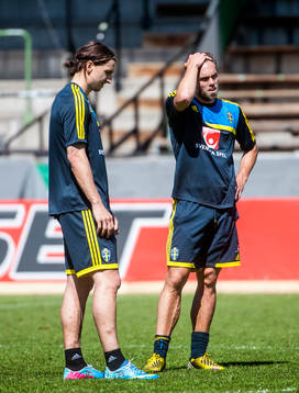 Johan Elmander och Zlatan Ibrahimovic, Sverige