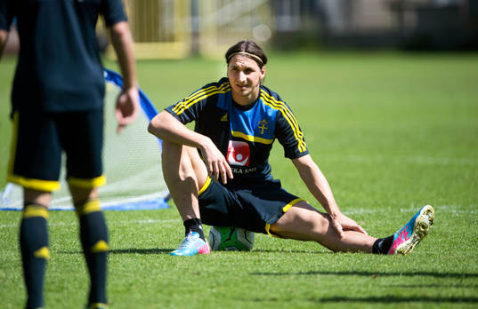 Träning på Söderstadion. Zlatan Ibrahimovic