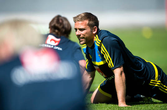 Träning på Söderstadion. Anders Svensson