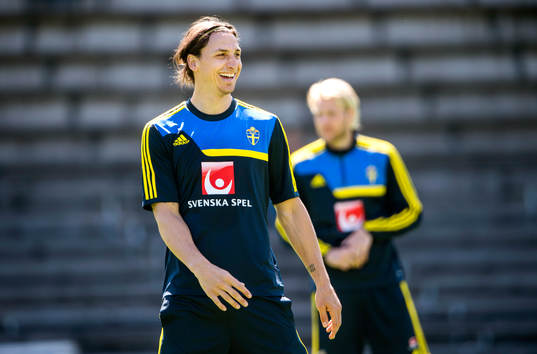 Träning på Söderstadion. Zlatan Ibrahimovic