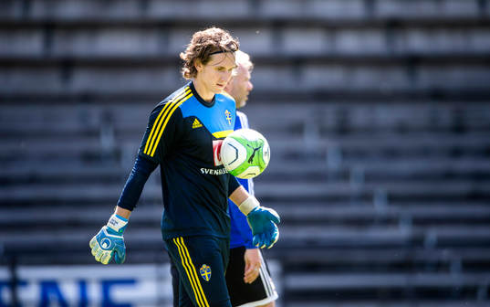Träning på Söderstadion. David Mitov Nilsson, målvakt