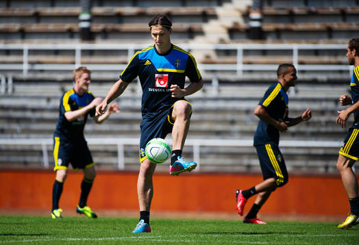 Zlatan Ibrahimovic på Sveriges träning 6 juni 2013 i