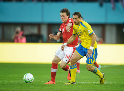 Johan Elmander, Sverige och Julian Baumgartlinger,