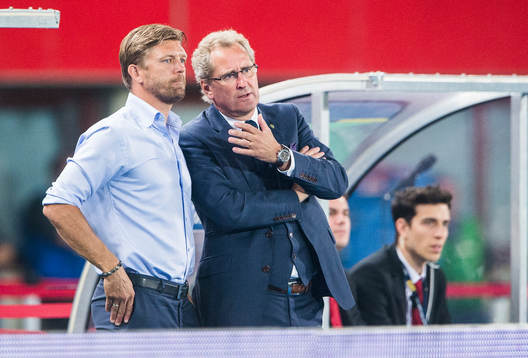 Marcus Allbäck, players manager och Erik Hamrén,