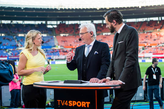 TV4 Sport, Anna Brolin, Hasse Backe och Olof Lundh i studion