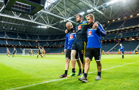 Träning på Friends Arena. Kristoffer Nordfeldt, målvakt,