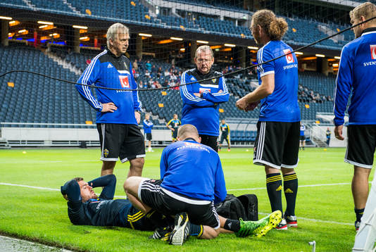 Träning på Friends Arena. Kristoffer Nordfeldt, målvakt,
