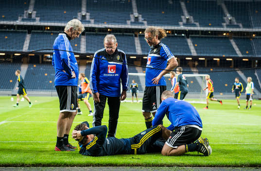 Träning på Friends Arena. Kristoffer Nordfeldt, målvakt,