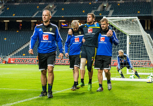 Träning på Friends Arena. Kristoffer Nordfeldt, målvakt,