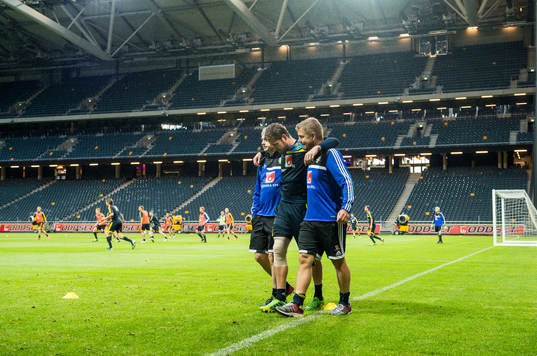 Träning på Friends Arena. Kristoffer Nordfeldt, målvakt,