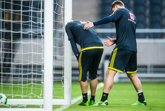Träning på Friends Arena. Kristoffer Nordfeldt, målvakt,