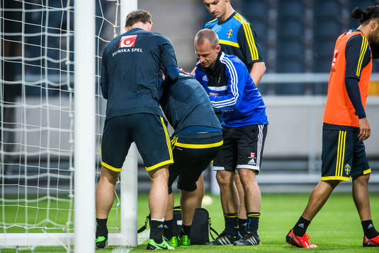 Träning på Friends Arena. Kristoffer Nordfeldt, målvakt,