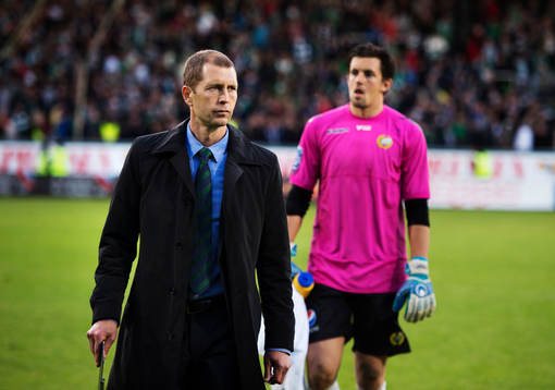 Hammarbys tränare Gregg Berhalter och målvakt Johannes