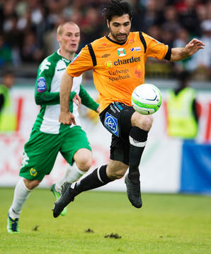 Varbergs Ahmet Özdemirok i matchen mellan Hammarby och