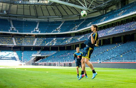 Träning på Friends Arena. Zlatan Ibrahimovic