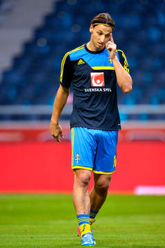 Sveriges Zlatan Ibrahimovic i matchen mellan Sverige och