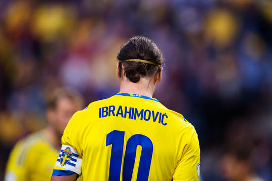 Sveriges Zlatan Ibrahimovic i matchen mellan Sverige och