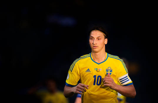 Sveriges Zlatan Ibrahimovic i matchen mellan Sverige och